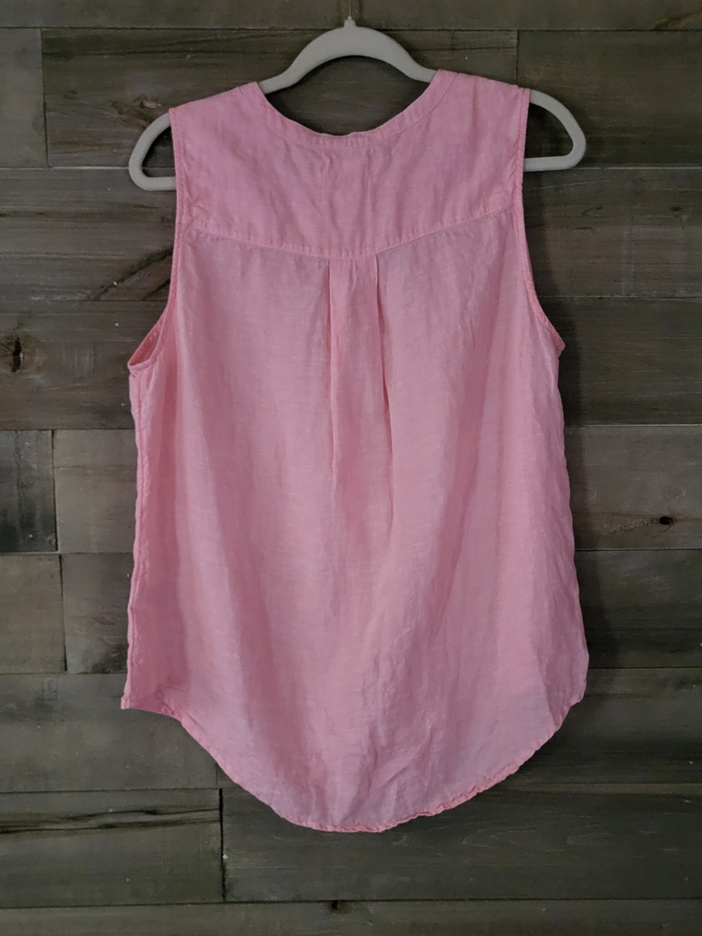 Christian Siriano Linen Pink Button Up Sleeveless Top L - Picture 3 of 9
